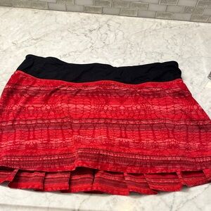 lululemon athletica Red and Black Mini Skirt
